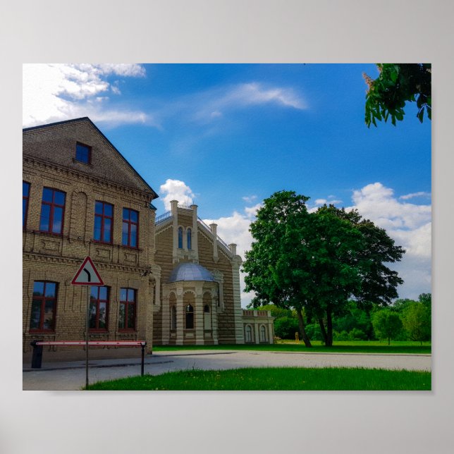 Poster Sinagoga da Arquitetura Cityscape do Grodno Belaru (Frente)