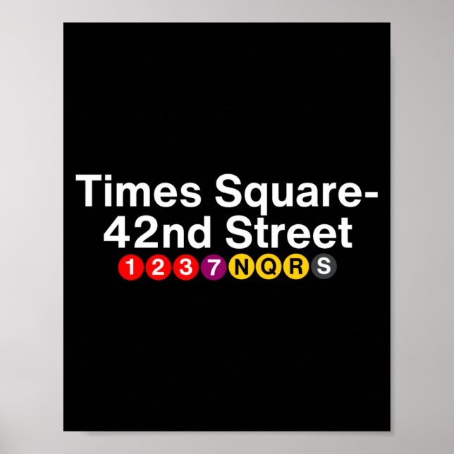 Poster Sinais da Estação de Metrô Times Square Nova York, (Frente)