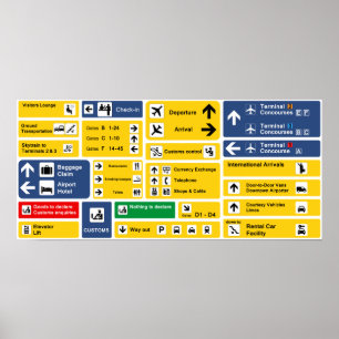 Póster Sinais de aeroporto