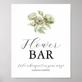 Poster Sinais de Barra de Flores de Casamento de Hortênsi