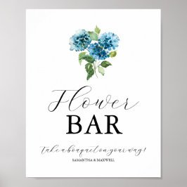 Poster Sinais de Barra de Flores de Casamento de Hortênsi