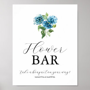 Poster Sinais de Barra de Flores de Casamento de Hortênsi