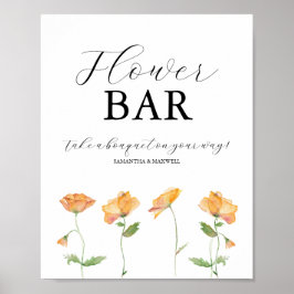Poster Sinais de Barra de Flores de Casamento Papoulas La