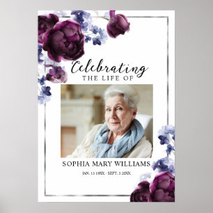 Poster Sinais de boas-vindas à Celebração Funeral Floral