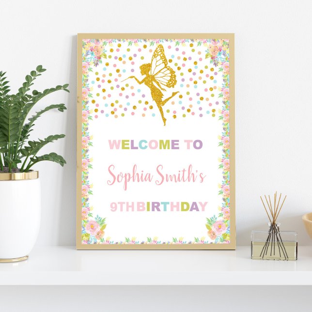 Poster Sinais de boas-vindas da Fada de Literatura (Glitter Fairy Welcome signs)