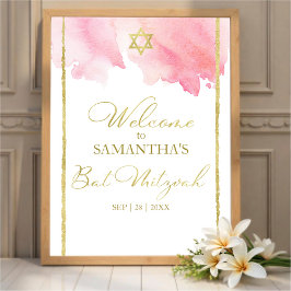 Poster Sinais de boas-vindas do Bat Mitzvah | Abstrato de