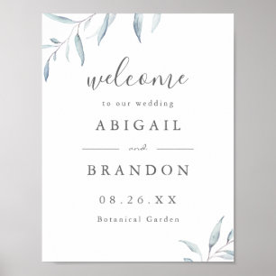 Poster Sinais de boas-vindas do casamento, com pouca vege