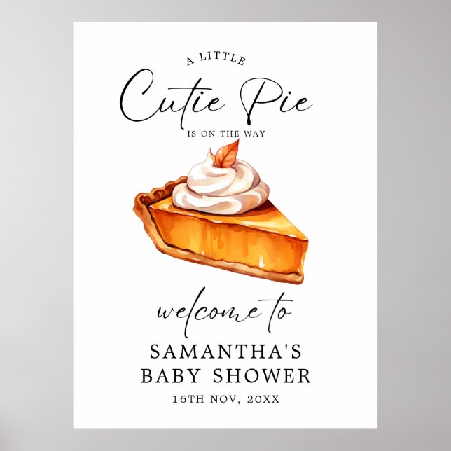 Poster Sinais de boas-vindas do Chá de fraldas de queda d (Frente)