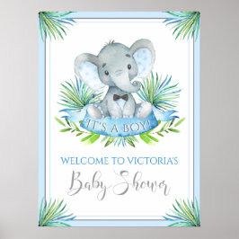 Poster Sinais de Boas-Vindas para Chás de Bebê de Elefant