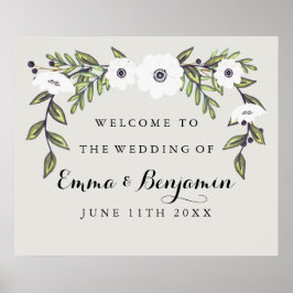 Poster Sinais de Boas-vindas Pintados para Casamento de A