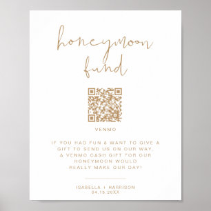 Poster Sinais de Casamento do Fundo de Honeymoon de Beige
