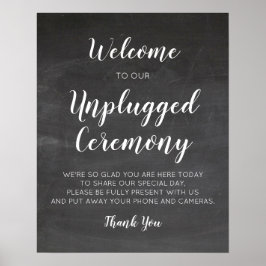 Poster Sinais de Cerimônia de Casamento em Chalkboard des