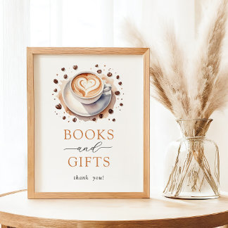Poster Sinais de Chá de fraldas de café e presentes