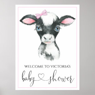 Poster Sinais de Chá de fraldas de Fazenda de Vaca