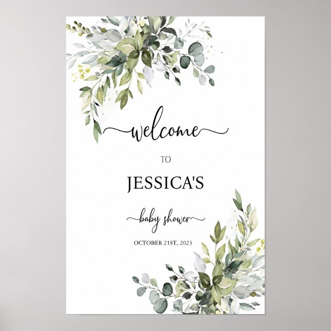 Poster Sinais De Chá de fraldas Verde Para Jarda, Botânic (Frente)