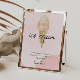 Poster Sinais de Chá de panela rosa rosa para cima