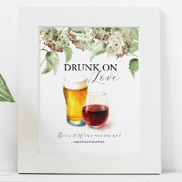 Poster Sinais de Decoração de Casamento com Hortênsias pa