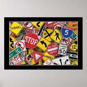 Poster Sinais de estrada americanos