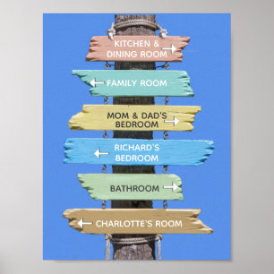 Poster Sinais de Praia do Pastel Rustic Home