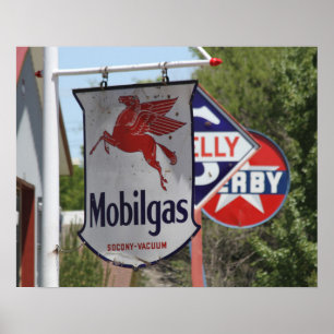Póster Sinais de propaganda da gasolina do vintage