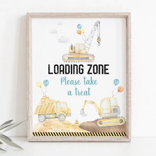 Poster Sinais de zona de carregamento de caminhões de con