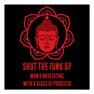 Póster sinais engraçados de meditação