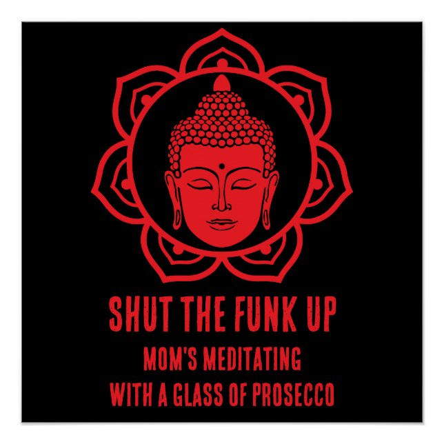 Póster sinais engraçados de meditação (Frente)