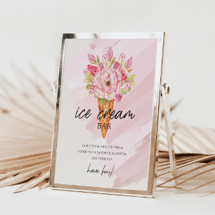 Poster Sinais personalizados de Chá de panela de Sorvete 