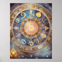 Sinais Zodiac e Arte de Parede Astrologica