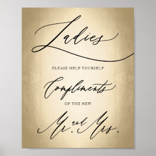 Poster Sinal à moda do banheiro das senhoras do roteiro