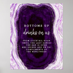 Poster Sinal aberto roxo & de prata Amethyst da mesa do