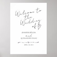 Sinal Acrílico de Casamento Bem-vindo Minimalista.