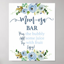 Poster Sinal azul floral Mãe-osa