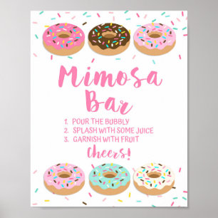 Poster Sinal Bar Mimosa Rosquinha Rosa Sprinkle Sinal Mes