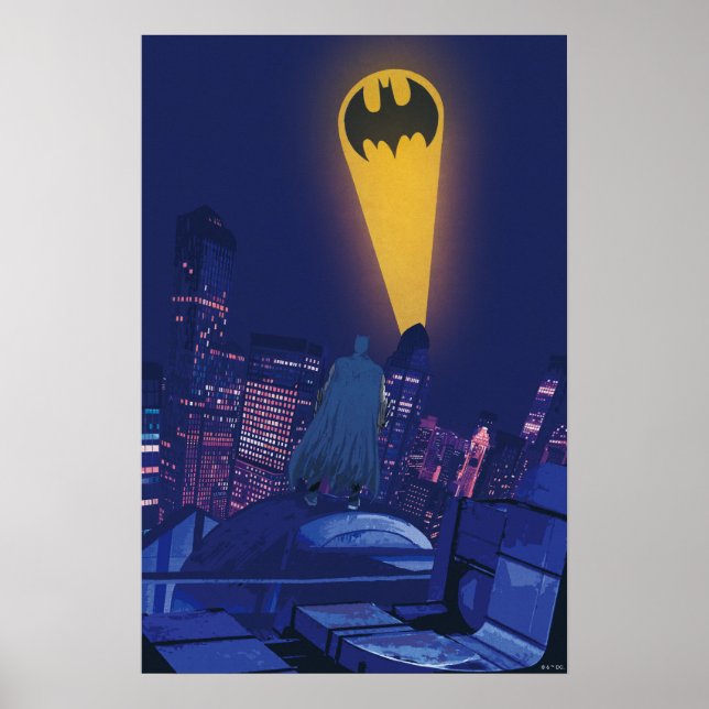 Poster Sinal Bat Sobre Gotham (Frente)
