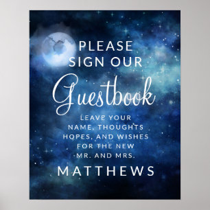 Poster Sinal celestial do Guestbook das estrelas da Lua