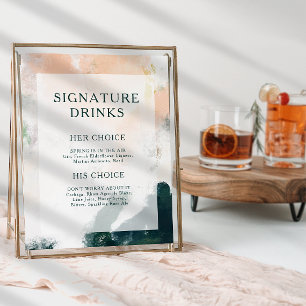 Poster Sinal Colorido das Bebidas por Assinatura de Abstr