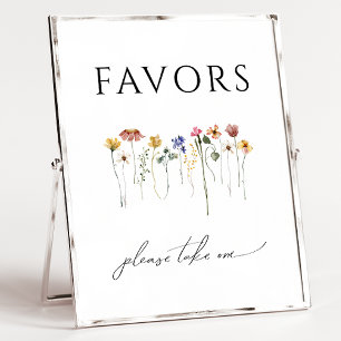 Poster Sinal Colorido de Favor de Chá de fraldas de Flor 