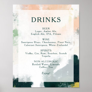 Poster Sinal Colorido de Menu Bebidas Abstrato