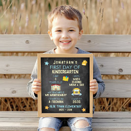 Poster Sinal Colorido do Primeiro Dia da Escola