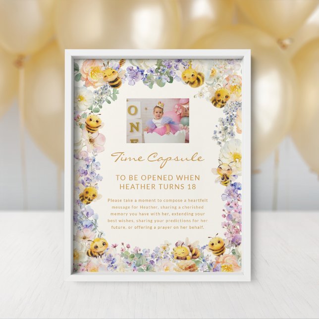 Poster Sinal da Cápsula do Tempo das Abelhas (Bee Time Capsule Sign
)