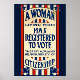 Poster Sinal da década de 1920: "Uma Mulher Vivendo Aqui