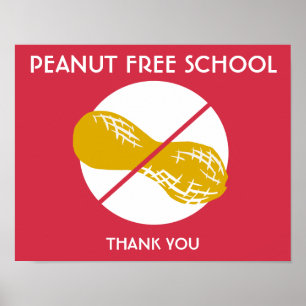 Poster Sinal da escola livre do amendoim para a escola ou