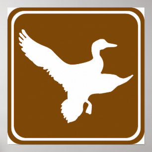 Póster Sinal da estrada da caça do pato (2)