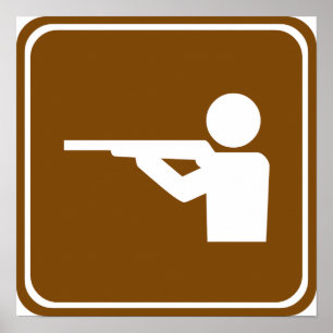 Póster Sinal da estrada da escala de tiro