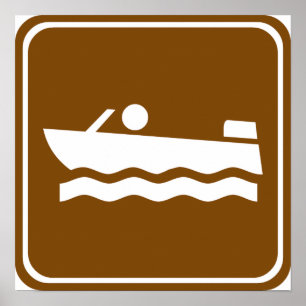 Poster Sinal da estrada de Motorboating