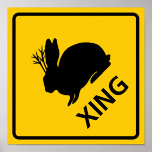 Póster Sinal da estrada do cruzamento de Jackalope