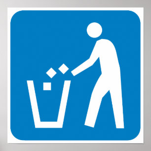 Póster Sinal da estrada do lixo/lixo/recusa