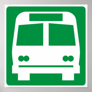 Póster Sinal da estrada do paragem do autocarro