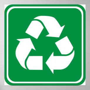Poster Sinal da estrada do reciclar